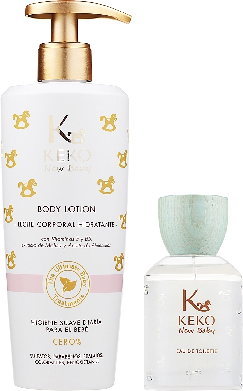 Keko New Baby The Ultimate Baby Treatments - Zestaw (b/lot/500ml + towel/1pc + edt/100ml) — Zdjęcie N2