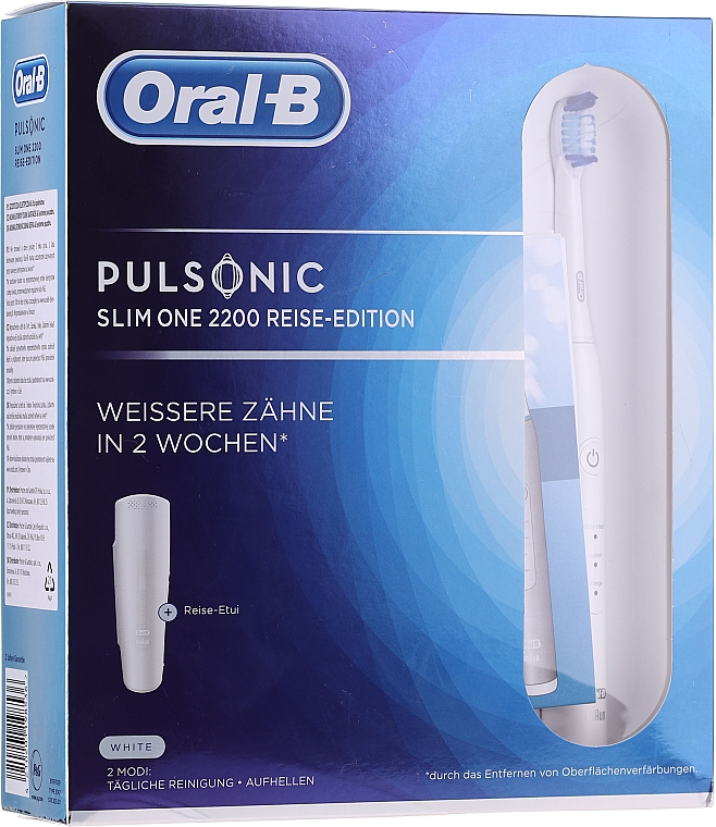 Elektryczna szczoteczka do zębów - Oral-B Pulsonic Slim One 2200White Travel Edition — Zdjęcie N1
