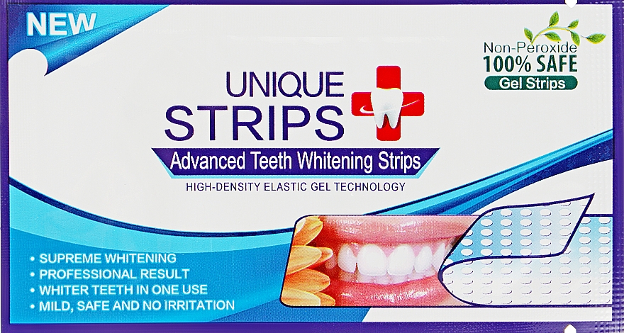 Domowe paski do wybielania zębów - Unique Strips White Blue Light — Zdjęcie N2