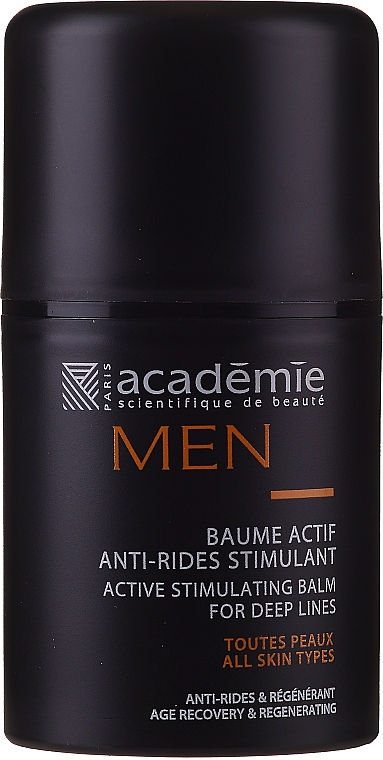 Aktywny krem stymulujący po goleniu dla mężczyzn - Academie Men Active Stimulating Balm for Deep Lines — Zdjęcie N2