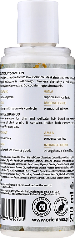Ajurwedyjski szampon do włosów Jaśmin i migdałecznik - Orientana — Zdjęcie N2