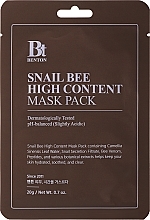 Kup Maska z dużym stężeniem śluzu ślimaka i pszczelego jadu - Benton Snail Bee High Content Mask Pack
