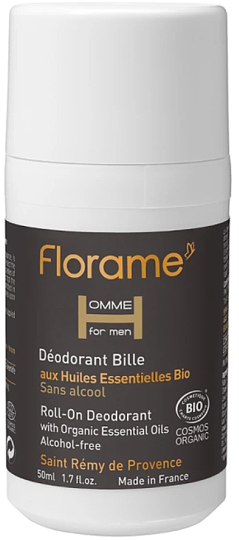 Dezodorant w kulce z organicznymi olejkami eterycznymi - Florame Homme Deodorant Roll-on  — Zdjęcie N1