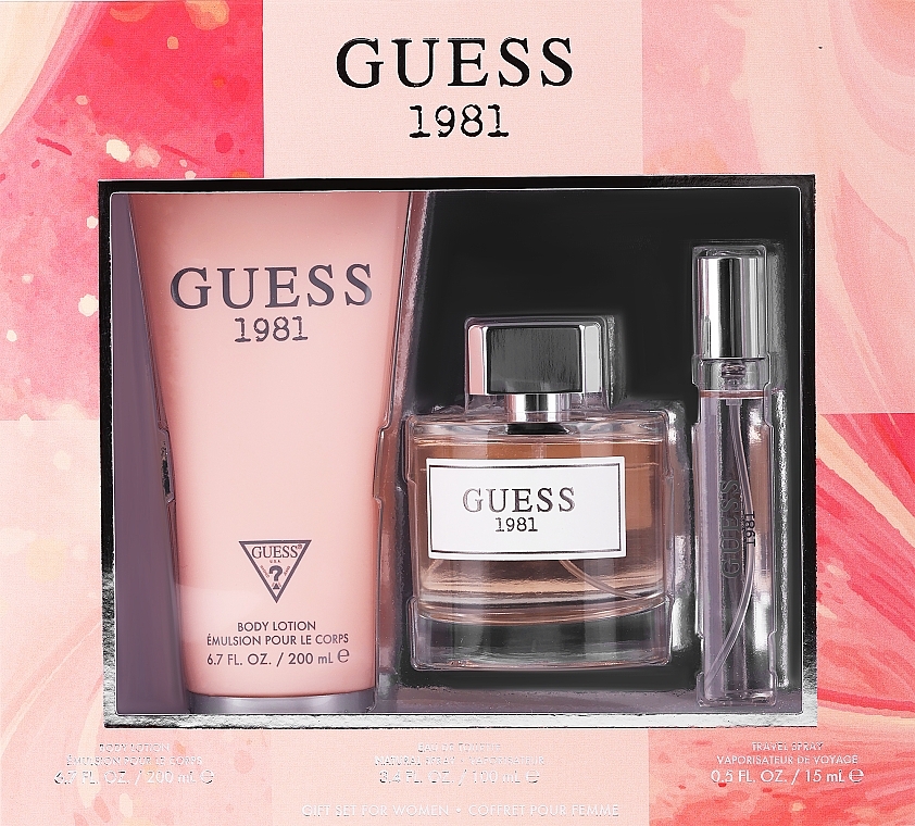 Guess Guess 1981 - Zestaw (edt/100 ml + b/lot/200 ml + edt/15 ml) — Zdjęcie N1