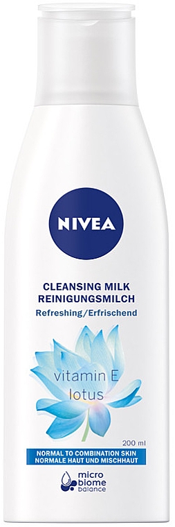 Odświeżające mleczko oczyszczające cera normalna i mieszana - NIVEA Visage Vitamine E & Lotus Cleansing Refreshing Milk