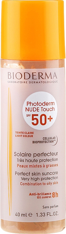 Ochronny podkład mineralny z efektem SPF 50+ - Bioderma Photoderm Nude Touch Perfect Skin Suncare — Zdjęcie N3