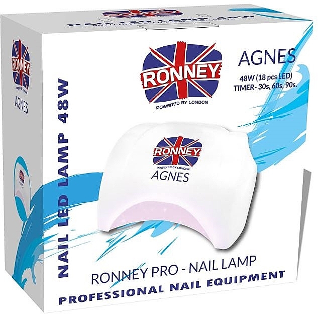 Lampa LED do paznokci, biała - Ronney Professional Agnes Pro LED 48W (GY-LED-032) — Zdjęcie N1