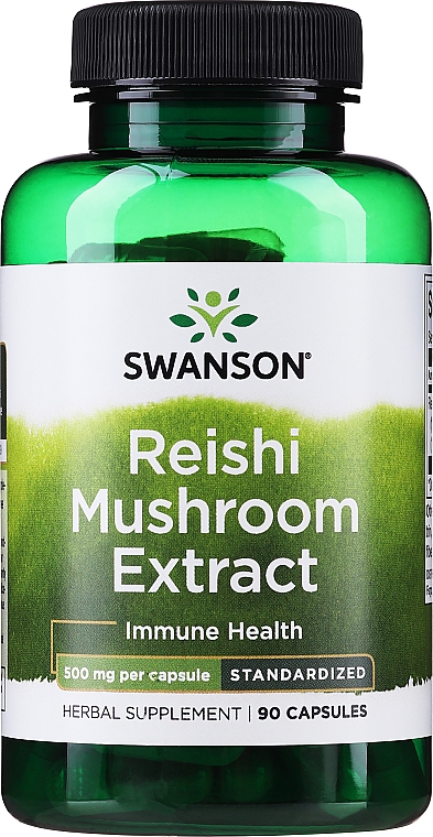 Suplement diety z grzybami Reishi, 500 mg, 90 szt. - Swanson Reishi Mushroom Extract — Zdjęcie N1