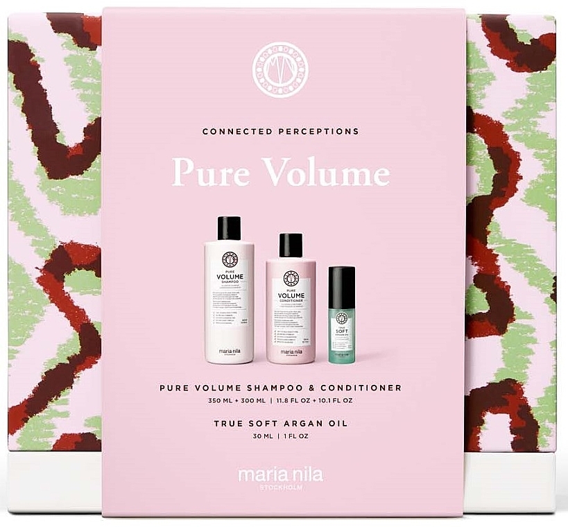 Zestaw - Maria Nila Pure Volume Gift Box (shamp/350ml + cond/300ml + h/oil/30ml) — Zdjęcie N2