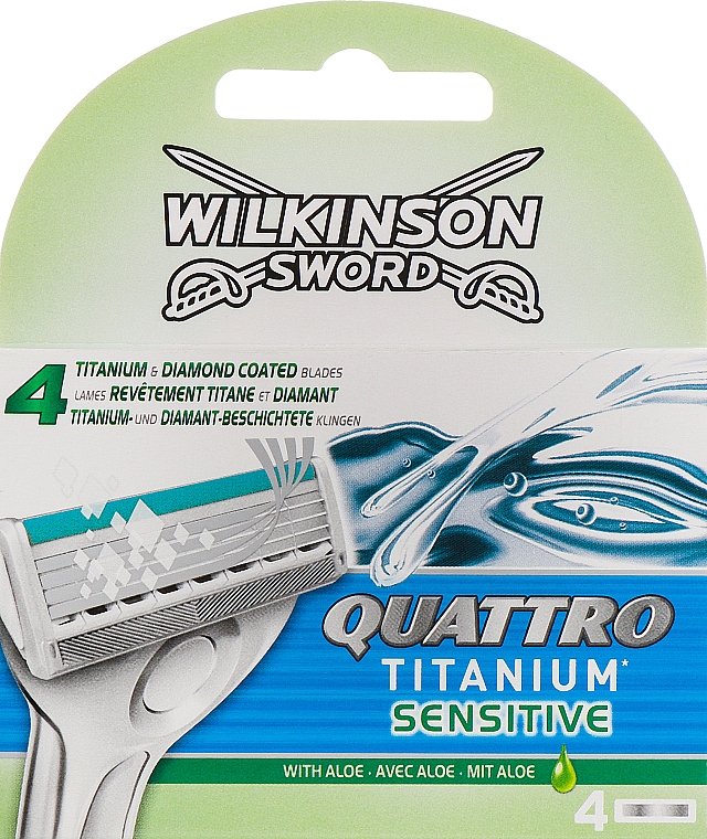 Wymienne ostrza do maszynki, 4 szt. - Wilkinson Sword Quattro Titanium Sensitive — Zdjęcie N2