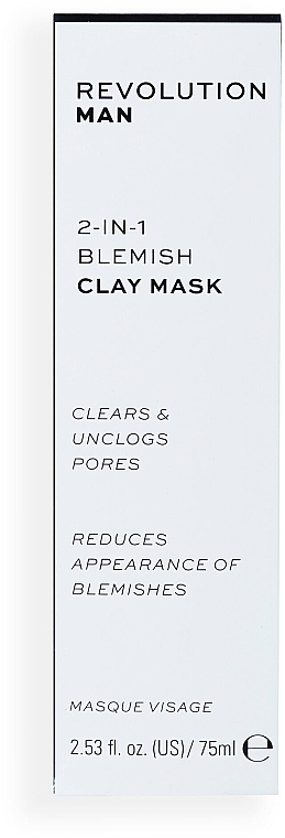 Maseczka z glinki - Revolution Skincare Man 2-in-1 Blemish Clay Mask — Zdjęcie N2