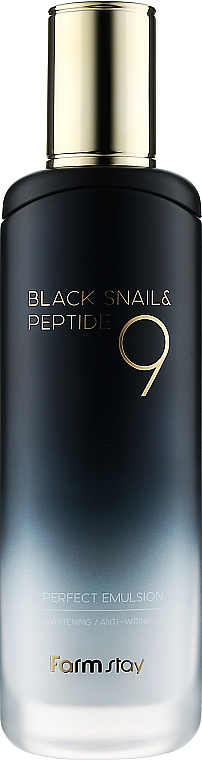 Emulsja z mucyną czarnego ślimaka i peptydami - FarmStay Black Snail & Peptide9 Perfect Emulsion 