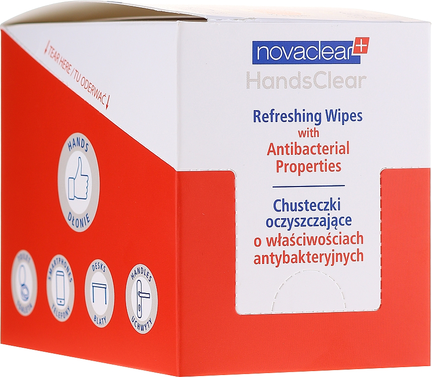 Oczyszczające chusteczki antybakteryjne - Novaclear Hands Clear Refreshing Wipe With Antibacterial Properties — Zdjęcie N1