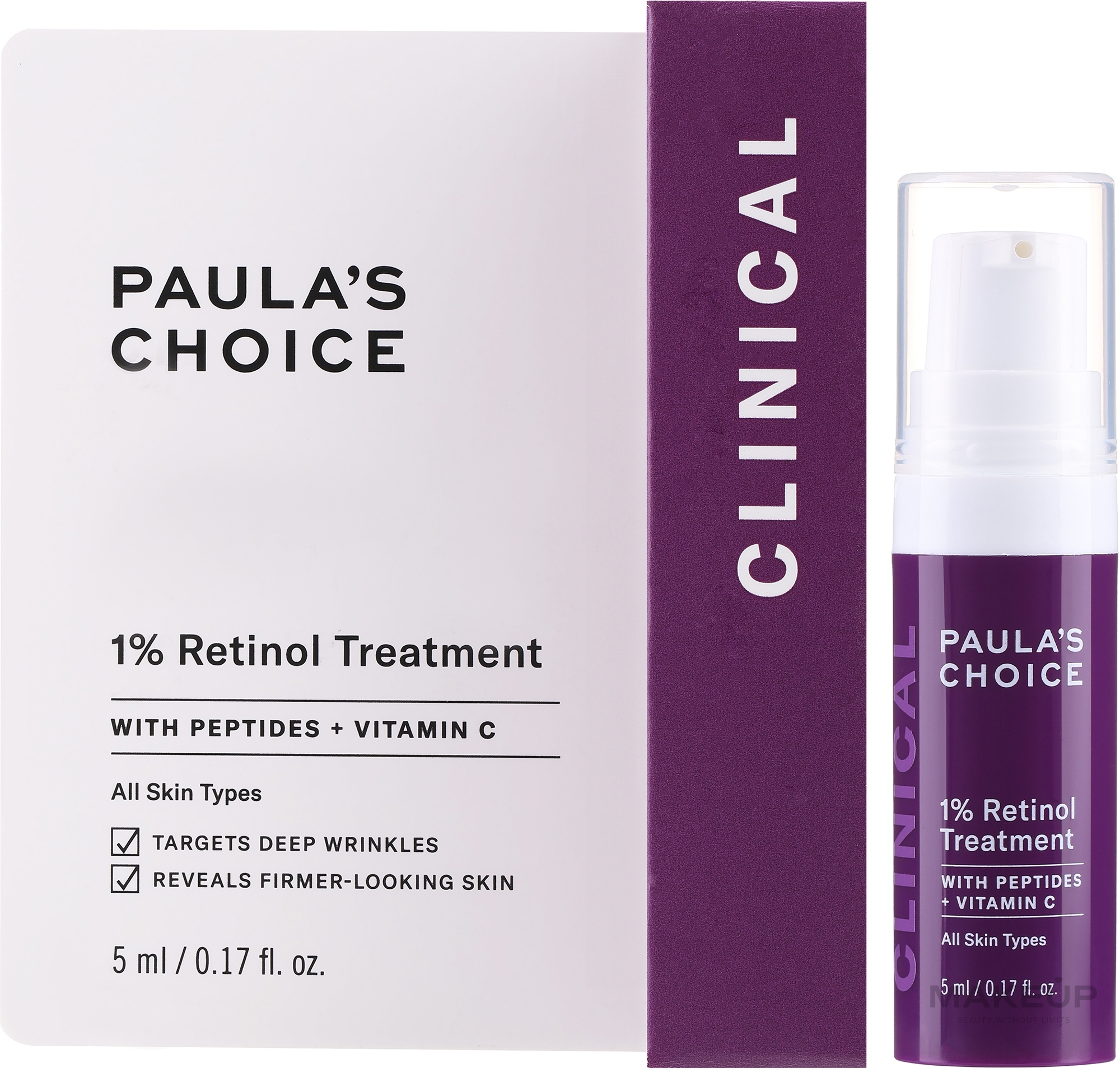 Krem-serum z retinolem - Paula's Choice Clinical 1% Retinol Treatment Travel Size — Zdjęcie 5 ml