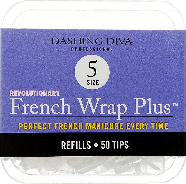 Tipsy - Dashing Diva French Wrap Plus White 50 Tips (Size 5) — Zdjęcie N1