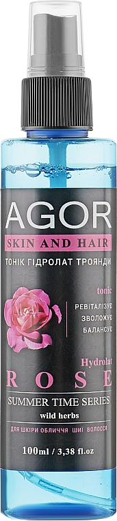 Hydrolat różany - Agor Summer Time Skin And Hair Tonic