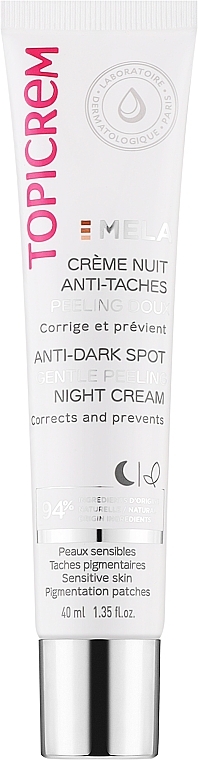 Peeling do twarzy na noc - Topicrem Mela Anti-Dark Spot Gentle Peeling Night Cream — Zdjęcie N1