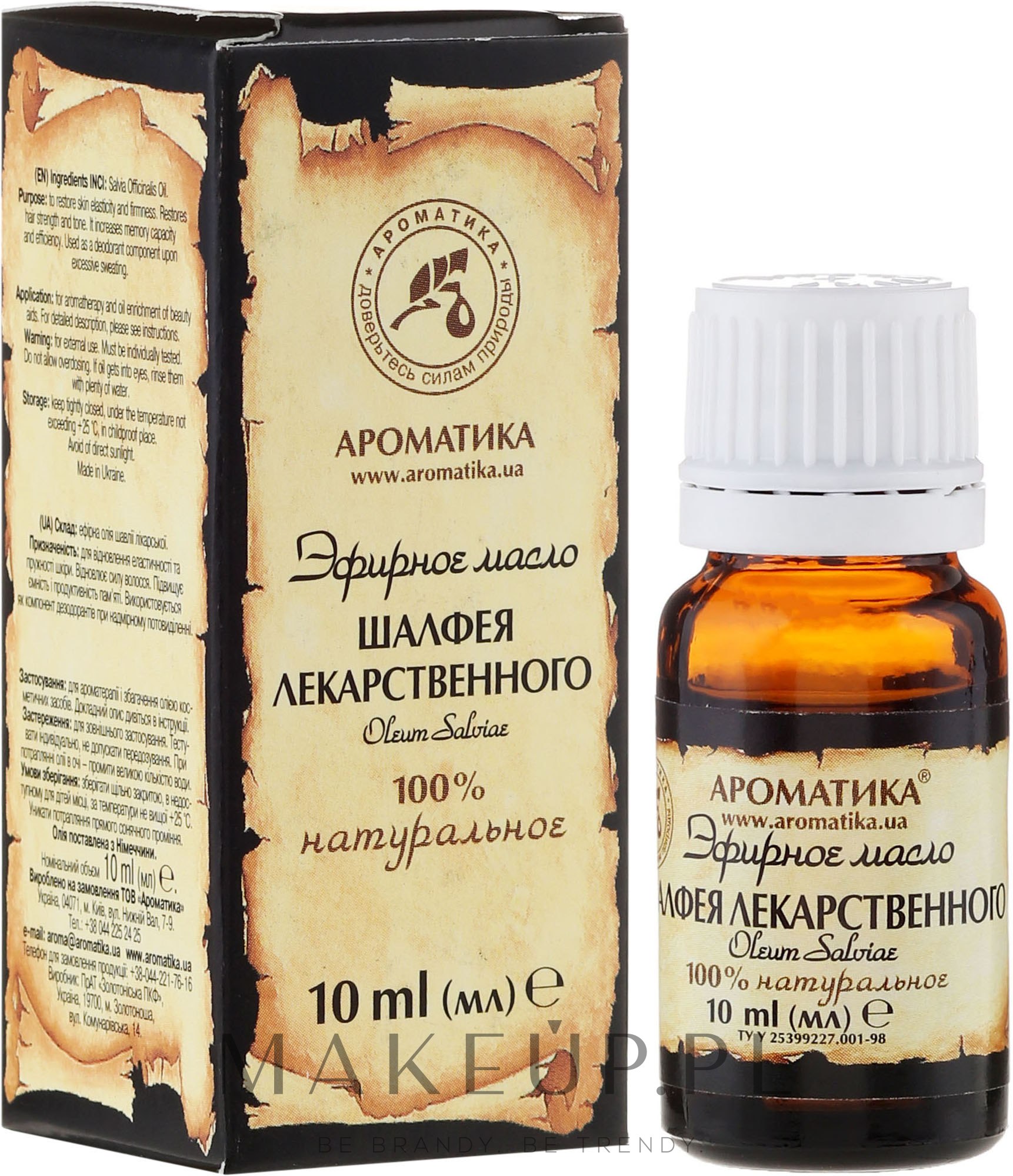100% naturalny olejek eteryczny Szałwia - Aromatika — Zdjęcie 10 ml