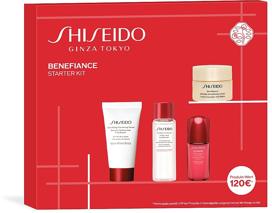 Zestaw - Shiseido Benefiance Starter Kit (f/cr/30ml + clean/foam/30ml + f/lot/30ml + f/conc/10ml) — Zdjęcie N1