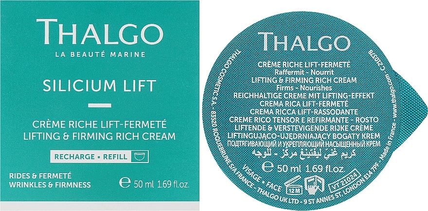 Bogaty krem ​​liftingująco-ujędrniający do twarzy - Thalgo Silicium Lift Intensive Lifting & Firming Rich Cream (wymienny wkład) — Zdjęcie N2