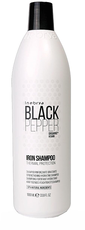 Wzmacniający szampon do włosów - Inebrya Black Pepper Iron Shampoo — Zdjęcie N3