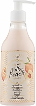 Nawilżające mleczko do ciała z kwasem hialuronowym i ekstraktem z winogron - Vollare VegeBar Milky Peach Hydrating Body Milk — Zdjęcie N1