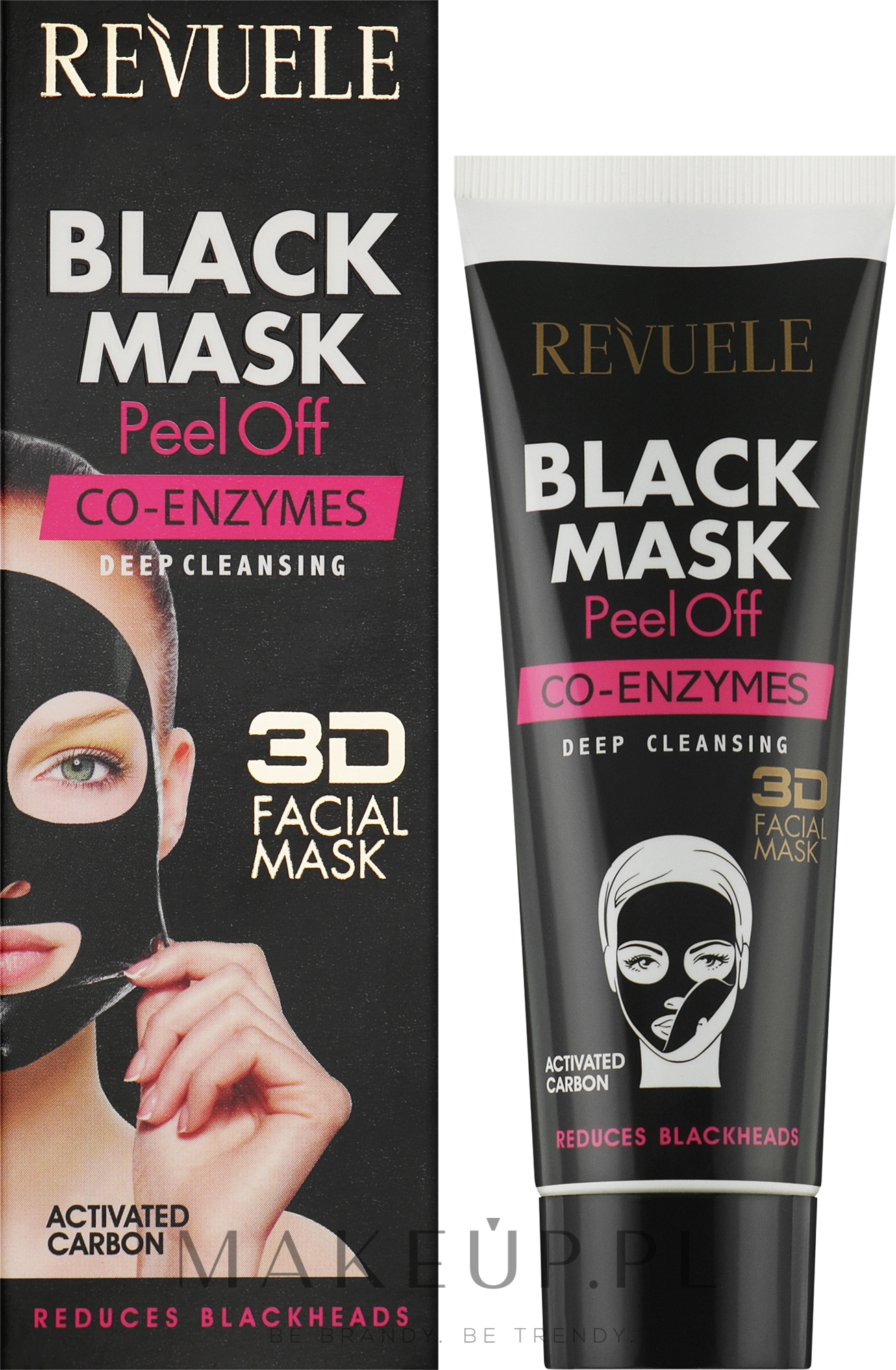 Koenzymatyczna czarna maska do twarzy peel-off - Revuele Black Mask Peel Off Co-Enzymes — Zdjęcie 80 ml