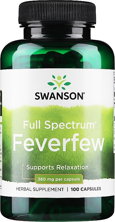 Suplement diety Feverfew, 380 mg	 - Swanson Feverfew — Zdjęcie N1