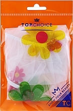 Czepek kąpielowy, 30369, przezroczysty z kolorowymi kwiatami - Top Choice — Zdjęcie N1