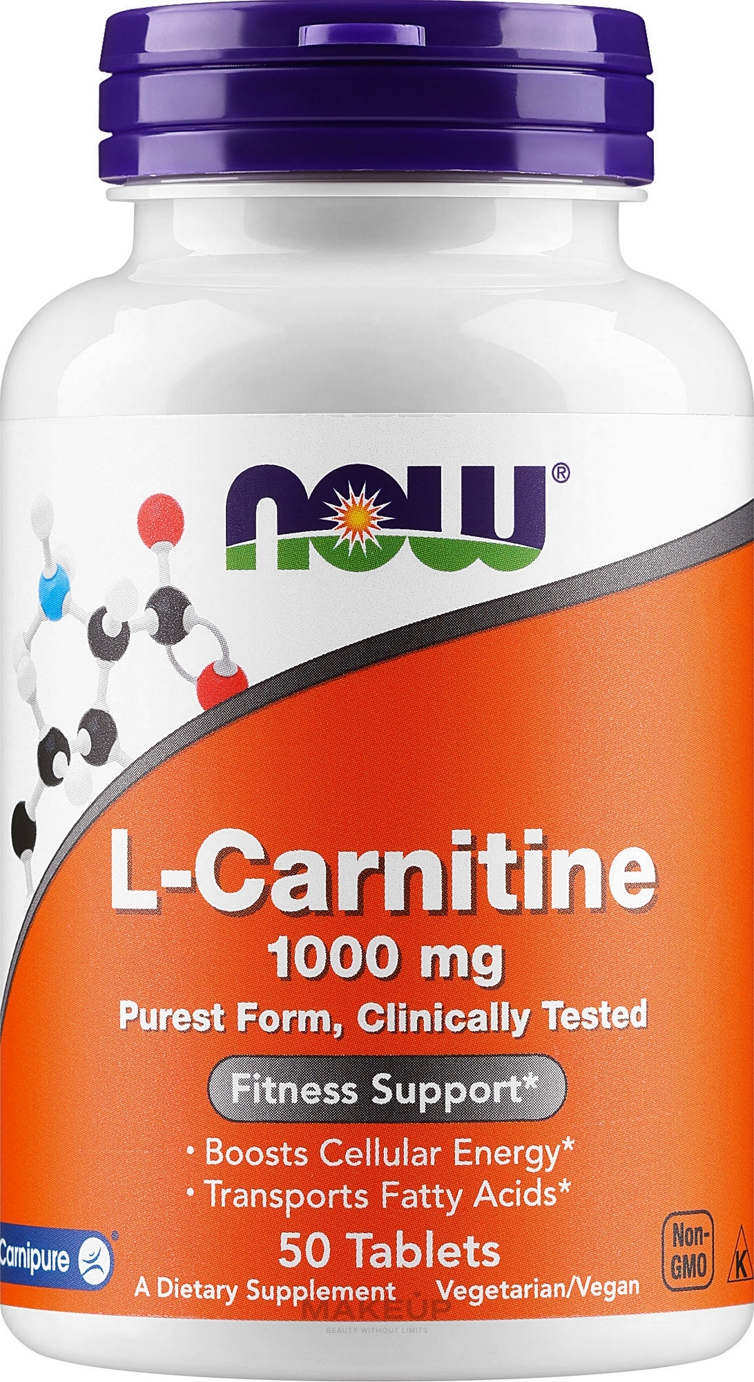 Kapsułki L-karnityna, 1000 mg - Now Foods L-Carnitine — Zdjęcie 50 szt.