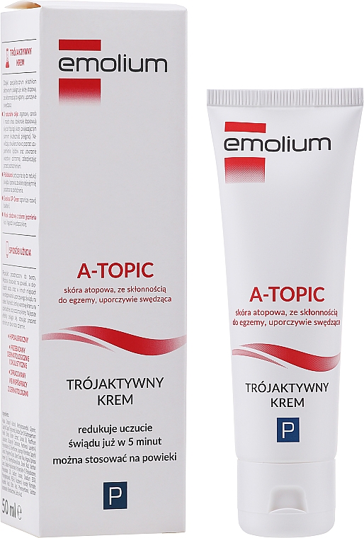 Krem o potrójnym działaniu do skóry atopowej, skłonnej do egzemy - Emolium A-topic Cream — Zdjęcie N2