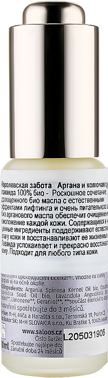 Argan & Opuncja-Lawenda 100% organiczny olejek	 - Saloos — Zdjęcie N2