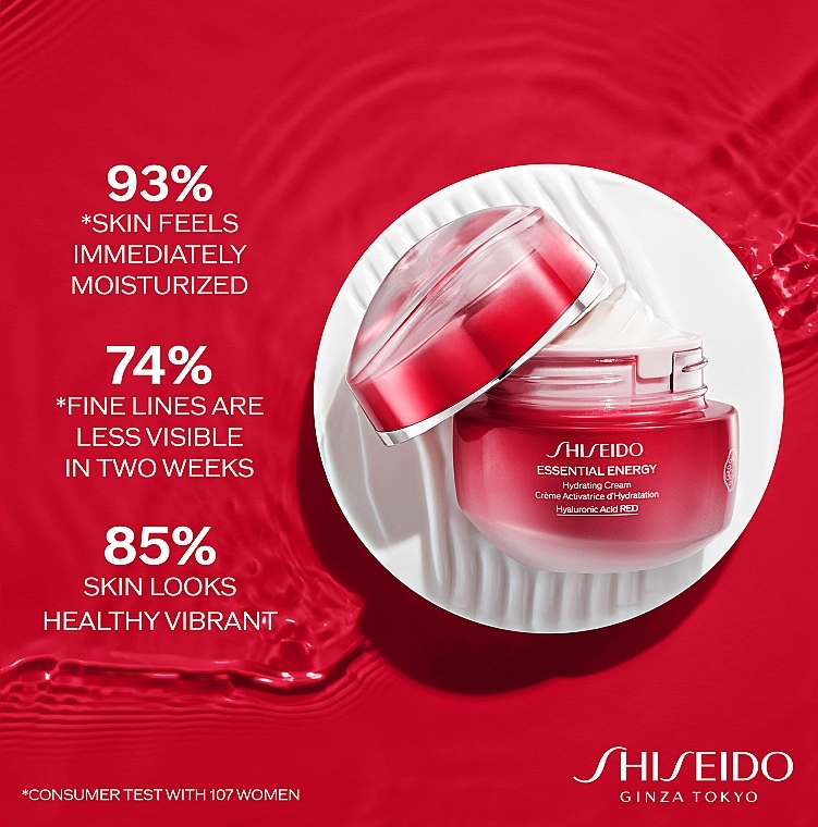 Nawilżający krem ​​do twarzy z ekstraktem z korzenia żeń-szenia - Shiseido Essential Energy Hydrating Cream — Zdjęcie N4