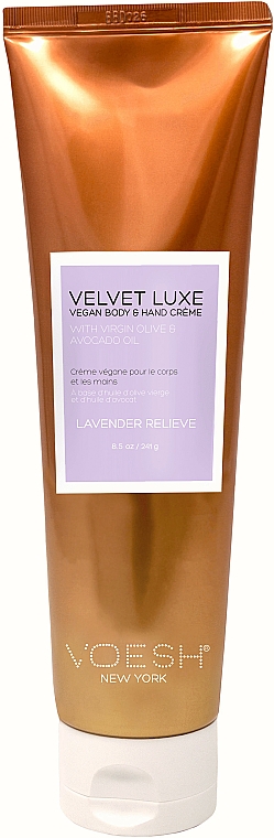Relaksujący krem do rąk i ciała Lawenda - Voesh Velvet Lux Vegan Hand & Body Creme Lavender Relieve — Zdjęcie N1
