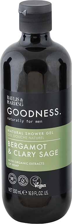 Żel pod prysznic dla mężczyzn - Baylis & Harding Goodness Natural Shower Gel Bergamot And Clary Sage  — Zdjęcie N1