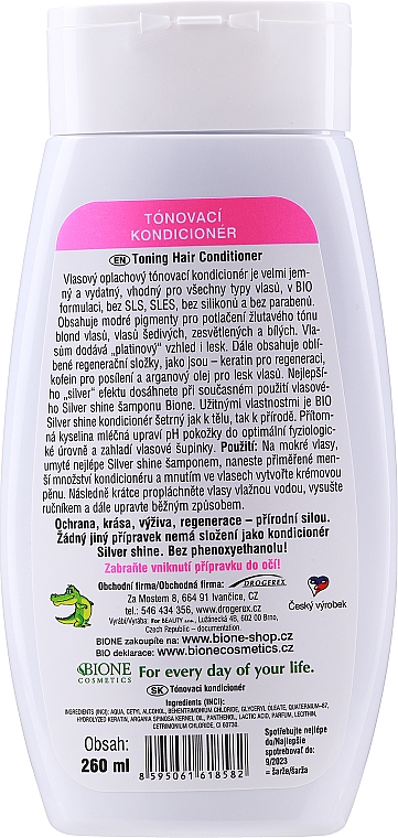 Odżywka do włosów blond - Bione Cosmetics Bio Silver Shine Conditioner — Zdjęcie N2