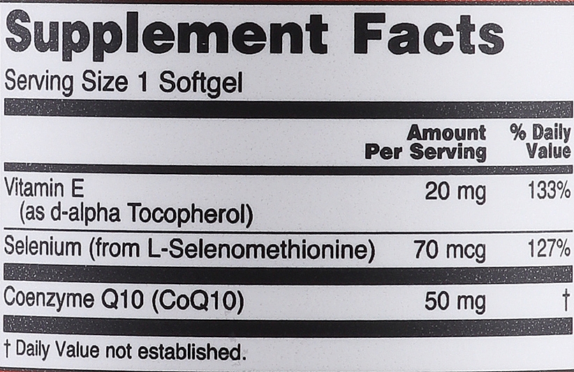 Koenzym Q10, 50 mg, 50 kapsułek żelatynowych - Now Foods CoQ10 With Selenium & Vitamin E — Zdjęcie N3