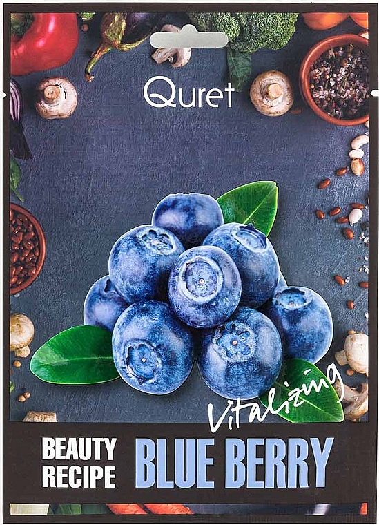 Maska w płachcie z ekstraktem z jagód - Quret Beauty Recipe Mask Blue Berry Vitalizing — Zdjęcie N1