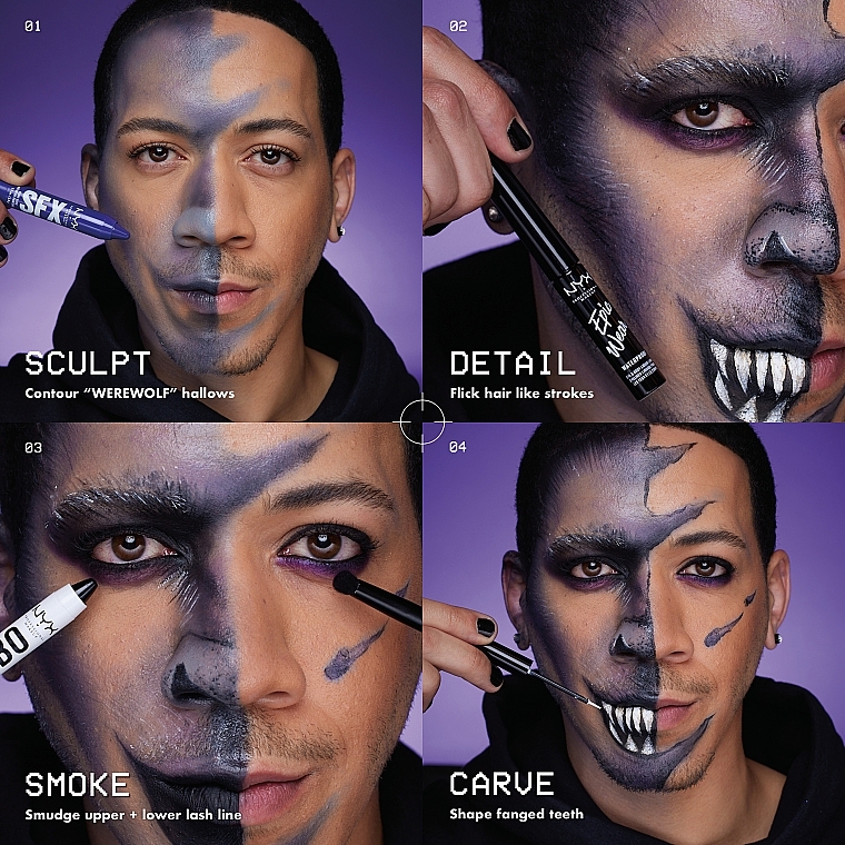 Kredka w sztyfcie do malowania twarzy i ciała - NYX Professional Makeup Halloween SFX Paint Stick — Zdjęcie N7