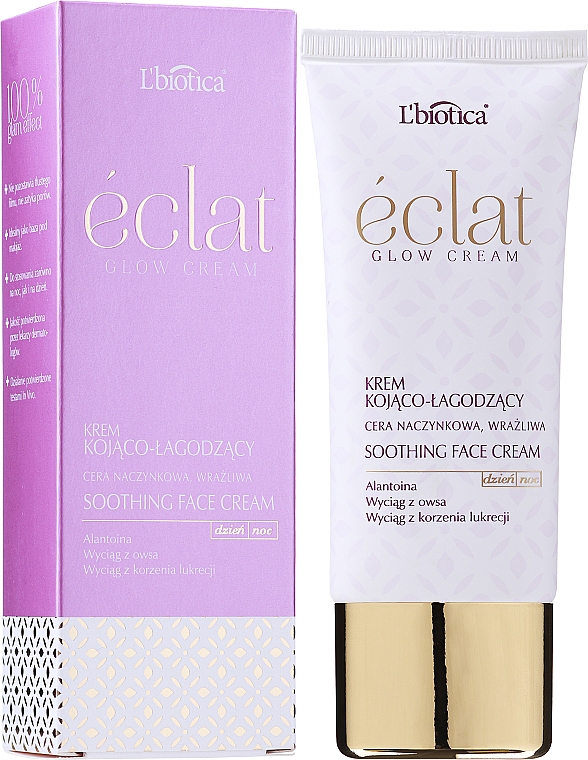 Kojąco-łagodzący krem do twarzy - L'biotica Eclat Glow Cream — Zdjęcie N3