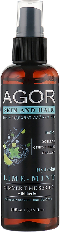 Hydrolat limonkowo-miętowy do twarzy i ciała - Agor Summer Time Skin And Hair Tonic — Zdjęcie N1