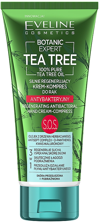 Silnie odżywczy krem-serum do rąk - Eveline Cosmetics Botanic Expert Tea Tree Hand Cream-Compress — Zdjęcie N1