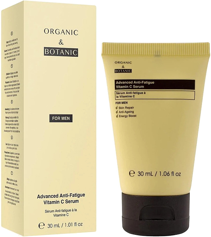 Oczyszczające serum do twarzy - Organic & Botanic For Men Advanced Anti-Fatigue Vitamin C Serum — Zdjęcie N1