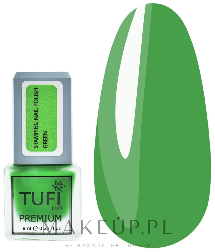 Lakier do stemplowania, 8 ml - Tufi Profi Premium Stamping Nail Polish — Zdjęcie Green