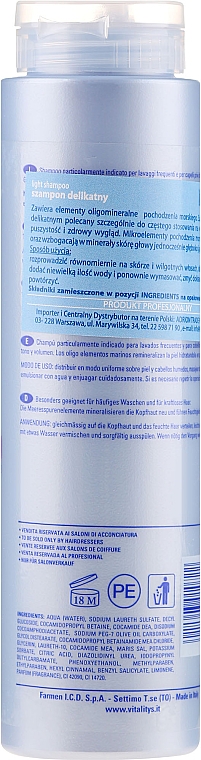 Delikatny szampon z oligoelementami morskimi do częstego stosowania - Vitality’s Intensive Light Shampoo — Zdjęcie N2