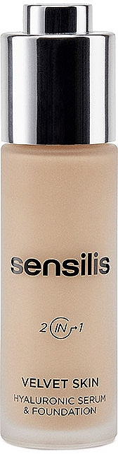 Baza pod makijaż 2 w 1 - Sensilis Velvet Skin 2 In 1 Hyaluronic Serum & Foundation — Zdjęcie N1