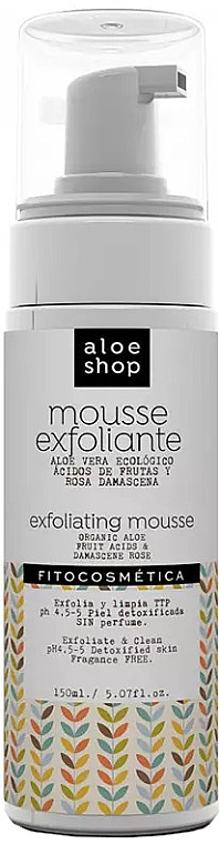 Złuszczający mus do twarzy z aloesem, kwasami owocowymi i różą damasceńską - Aloe Shop Exfoliating Mousse — Zdjęcie N1