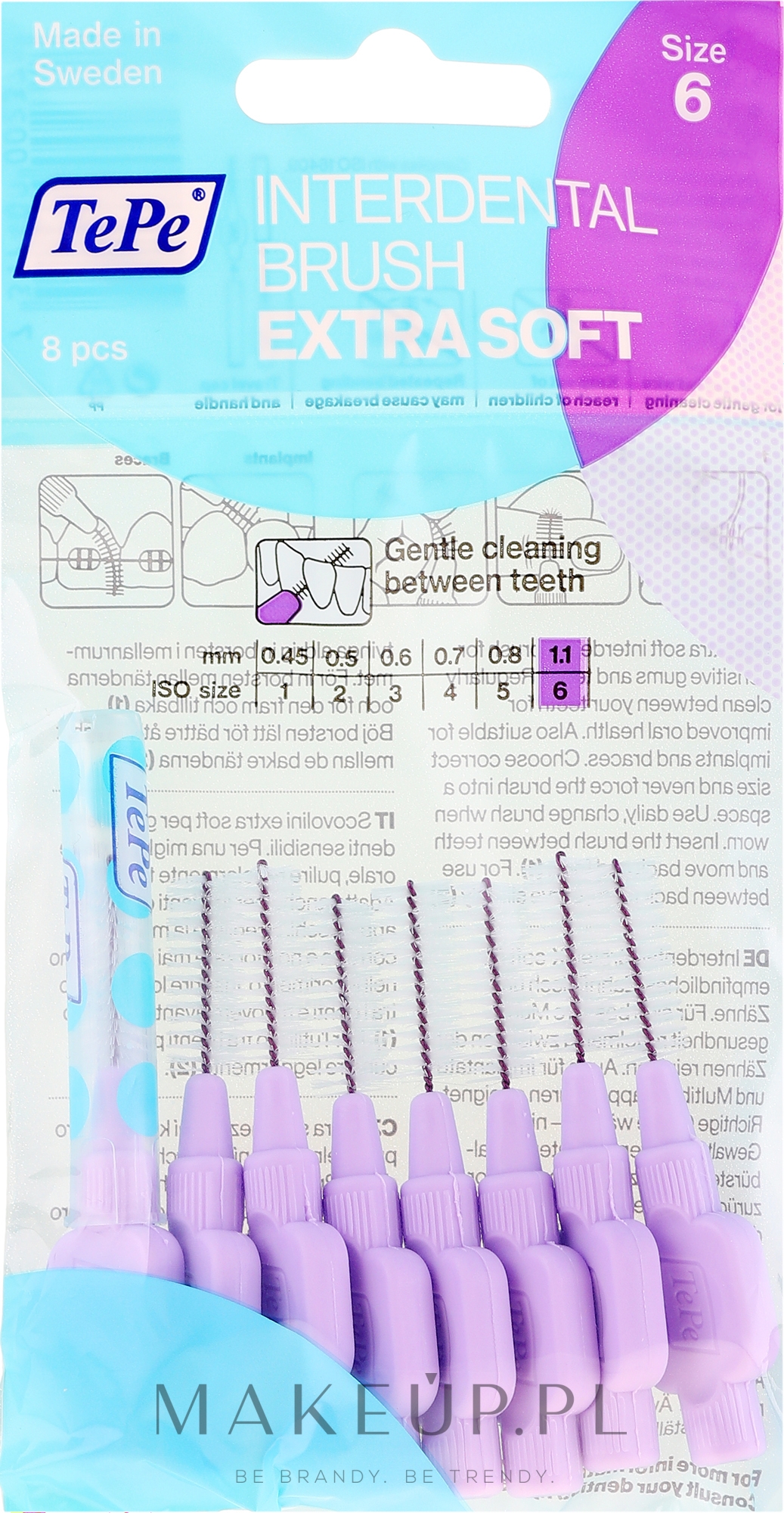 Szczoteczka międzyzębowa - TePe Interdental Brushes Extra Soft 1.1 mm — Zdjęcie 8 szt.