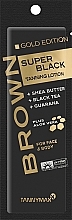 Kup Balsam do opalania z bronzantami, masłem shea, tyrozyną i aloesem - Tannymaxx Super Black Tanning Lotion (sachet)