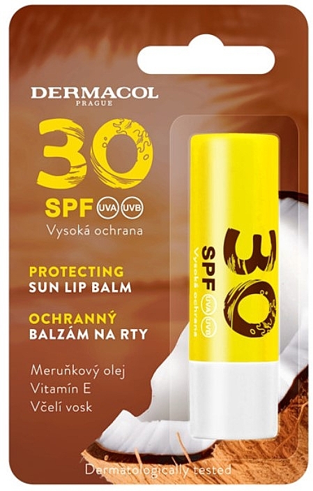 Suchy olejek do ciała z filtrem przeciwsłonecznym - Dermacol Protecting Sun Lip Balm SPF30 — Zdjęcie N1